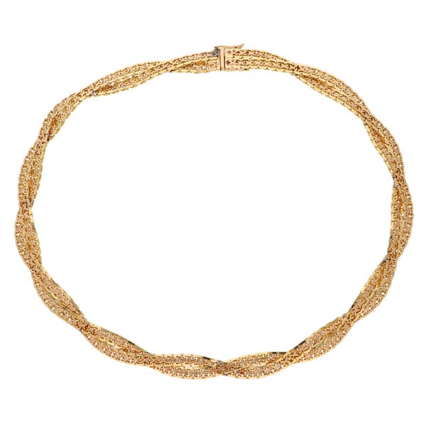 Gargantilla eslabon trenzado oro 18k
